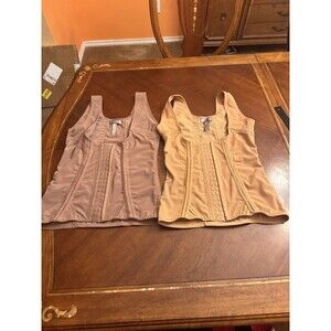 Daisy Fuentes Corset Tank Top XL Mesh Sleeveless Slim Shaping Waist Trainer 2